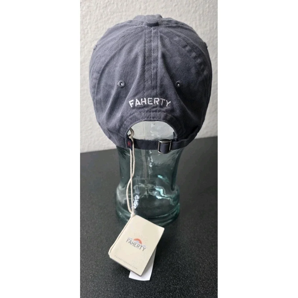 New Faherty Sun & Wave Sunwashed Baseball Hat Cap Strapback Gray Beach Pool